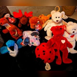 Ty Beanie Babies, lot of 9 Stuffed Animals